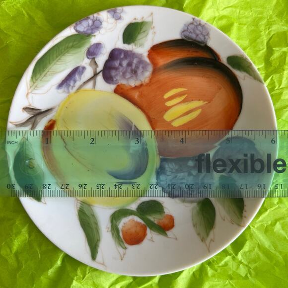 4 hand painted fruit/flower plates - Picture 8 of 8